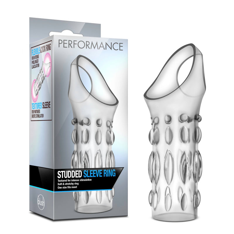 Performance Studded Sleeve Ring - Clear - Clear Penis Sleeve Blush