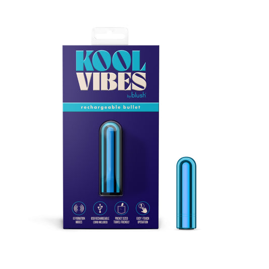 Kool Vibes - Rechargeable Mini Bullet - Blueberry - Blueberry 6.4 cm USB Rechargeable Bullet Blue - Club X