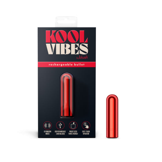 Kool Vibes - Rechargeable Mini Bullet - Cherry - Red 6.4 cm USB Rechargeable Bullet Red - Club X