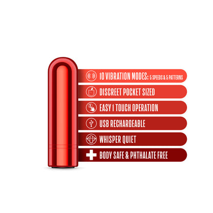 Kool Vibes - Rechargeable Mini Bullet - Cherry - Red 6.4 cm USB Rechargeable Bullet Blush Novelties