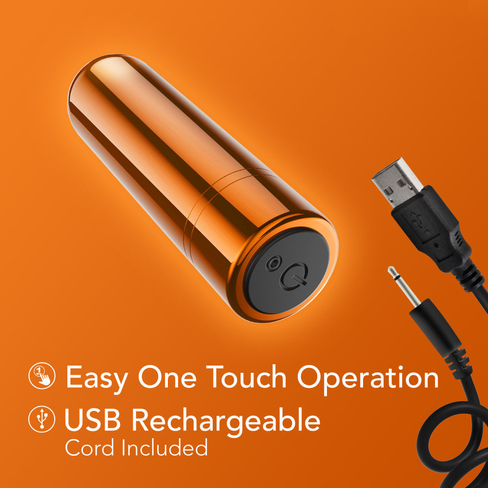 Kool Vibes - Rechargeable Mini Bullet - Tangerine - Orange 6.4 cm USB Rechargeable Bullet Blush Novelties
