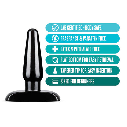 Anal Adventures Basic Anal Plug - Small - Black 10.8 cm Butt Plug Blush Novelties