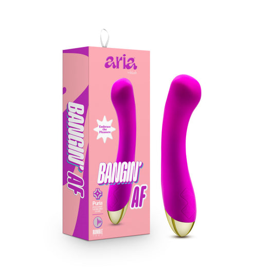 Aria Bangin' AF - Purple 18.4 cm USB Rechargeable Vibrator Purple - Club X