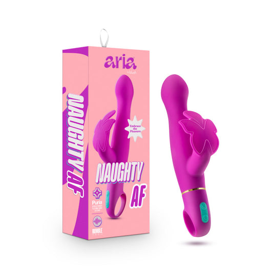 Aria Naughty AF - Plum 18.4 cm Butterfly Vibrator Purple - Club X