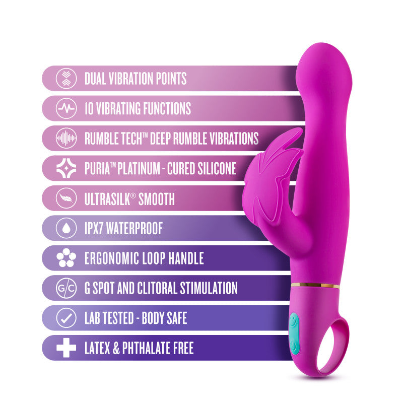 Aria Naughty AF - Plum 18.4 cm Butterfly Vibrator Blush Novelties