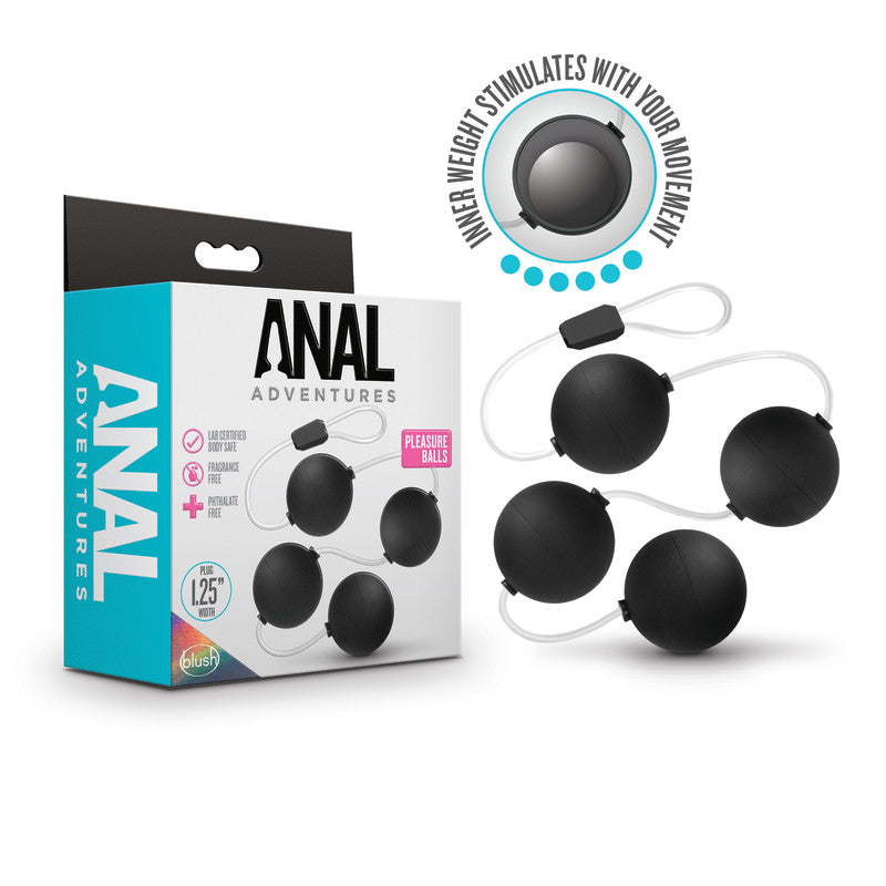 Anal Adventures Pleasure Balls - Black - Club X