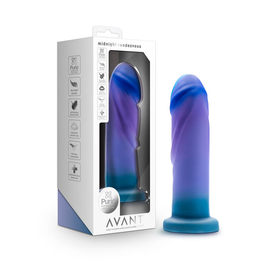 Avant - Midnight Rendezvous - Ocean Blue 19 cm Dildo Blue - Club X