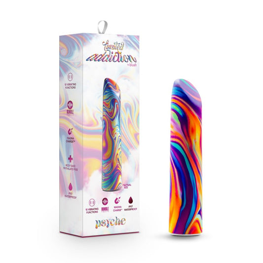 Limited Addiction Psyche - Power Vibe - Rainbow 10.2 cm USB Rechargeable Bulet Blush Novelties