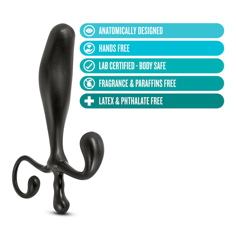 Anal Adventures Prostate Stimulator - Black 12.7 cm Prostate Massager Blush