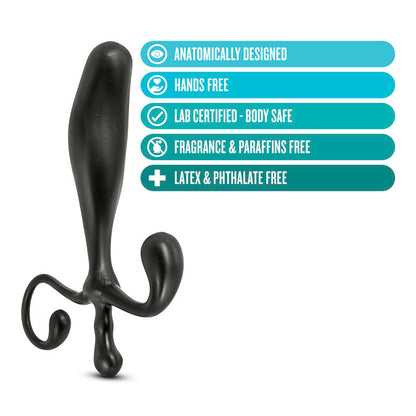 Anal Adventures Prostate Stimulator - Black 12.7 cm Prostate Massager Blush