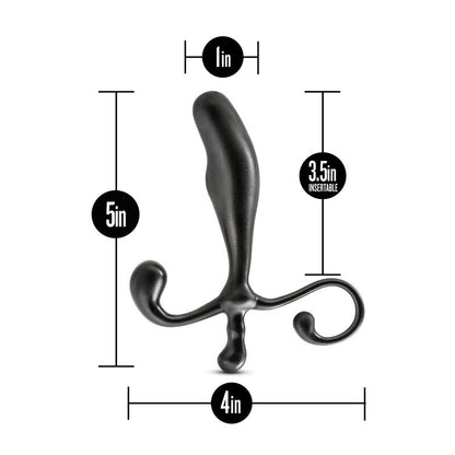 Anal Adventures Prostate Stimulator - Black 12.7 cm Prostate Massager Blush