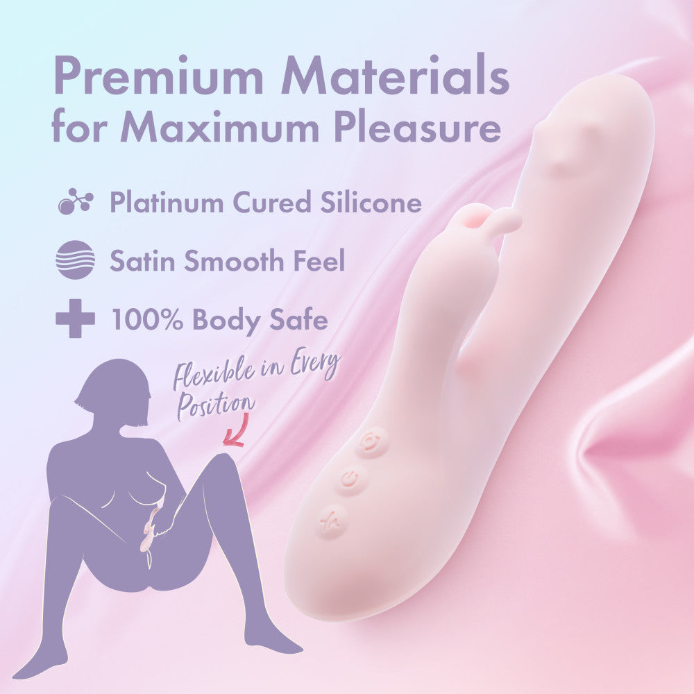 Play With Me - Fairy Flutter - Pink 19.7 cm USB Rechargeable Rabbit Vibrator Blush Novelties
