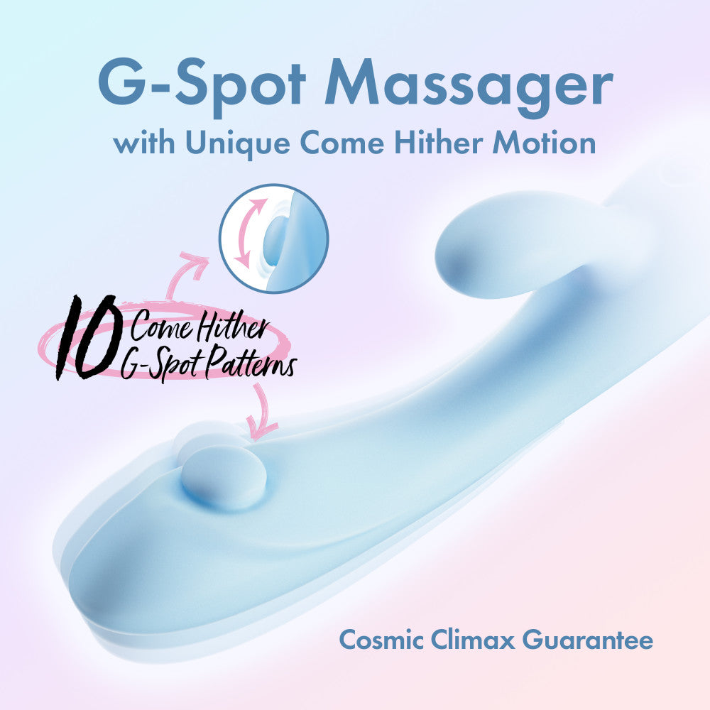 Play With Me - Moondust Magic - Blue 20.3 cm USB Rechargeable Rabbit Vibrator Blush Novelties