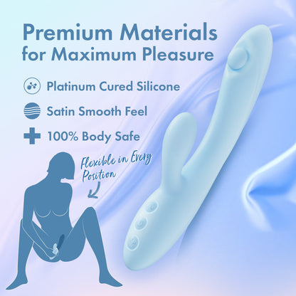 Play With Me - Moondust Magic - Blue 20.3 cm USB Rechargeable Rabbit Vibrator Blush Novelties