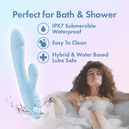 Play With Me - Moondust Magic - Blue 20.3 cm USB Rechargeable Rabbit Vibrator Blush Novelties