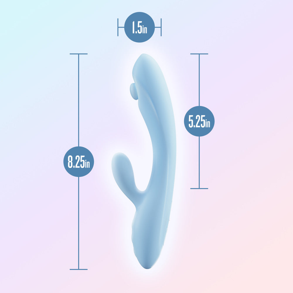 Play With Me - Moondust Magic - Blue 20.3 cm USB Rechargeable Rabbit Vibrator Blush Novelties