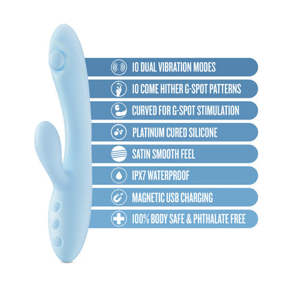 Play With Me - Moondust Magic - Blue 20.3 cm USB Rechargeable Rabbit Vibrator Blush Novelties