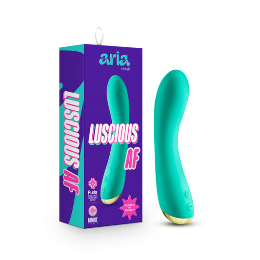 Aria Luscious AF - Teal 17.8 cm USB Rechargeable Vibrator Teal - Club X