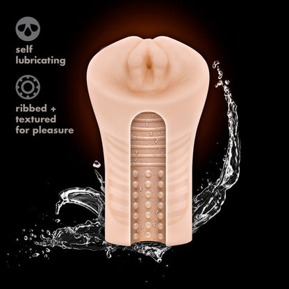 M Elite Soft and Wet - Annabella - Flesh Vibrating Vagina Stroker Blush Novelties