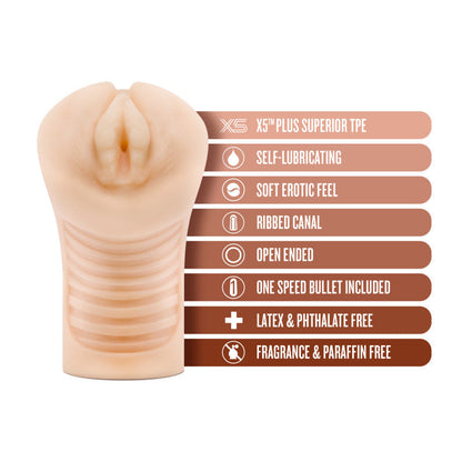 M Elite Soft and Wet - Annabella - Flesh Vibrating Vagina Stroker Blush Novelties