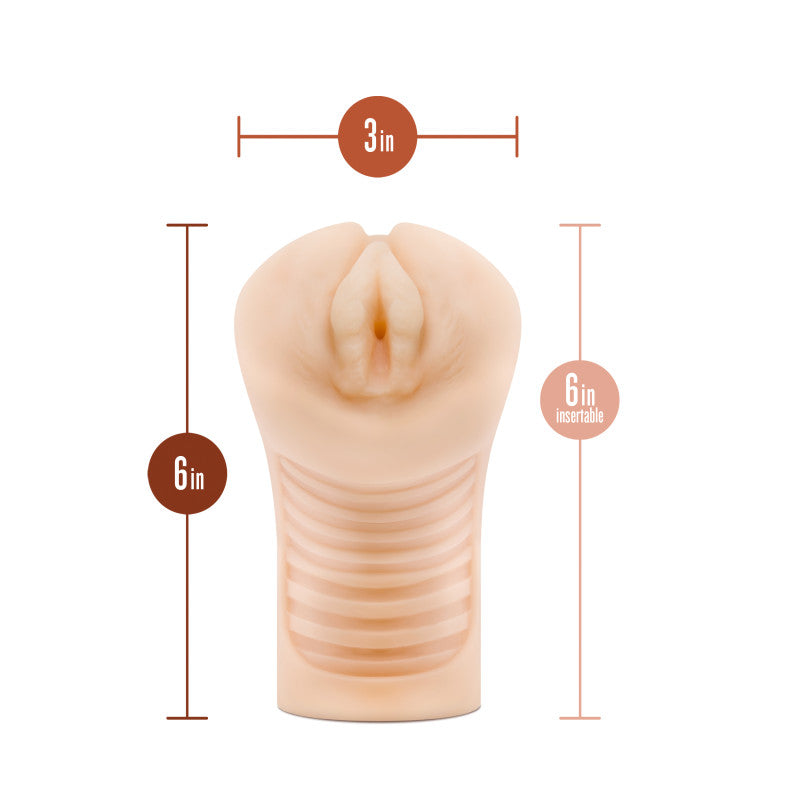 M Elite Soft and Wet - Annabella - Flesh Vibrating Vagina Stroker Blush Novelties