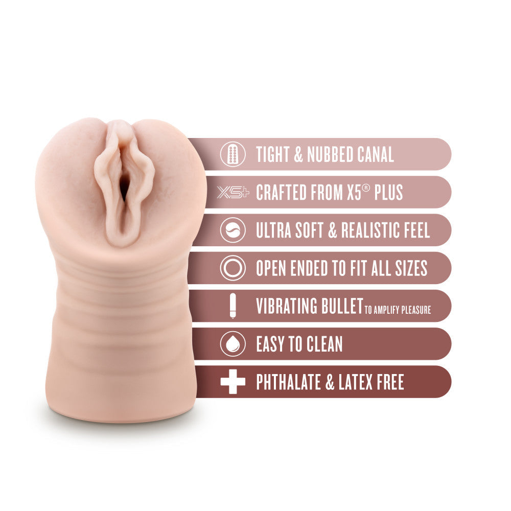 EnLust - Destini - Flesh Vibrating Vagina Stroker Blush Novelties