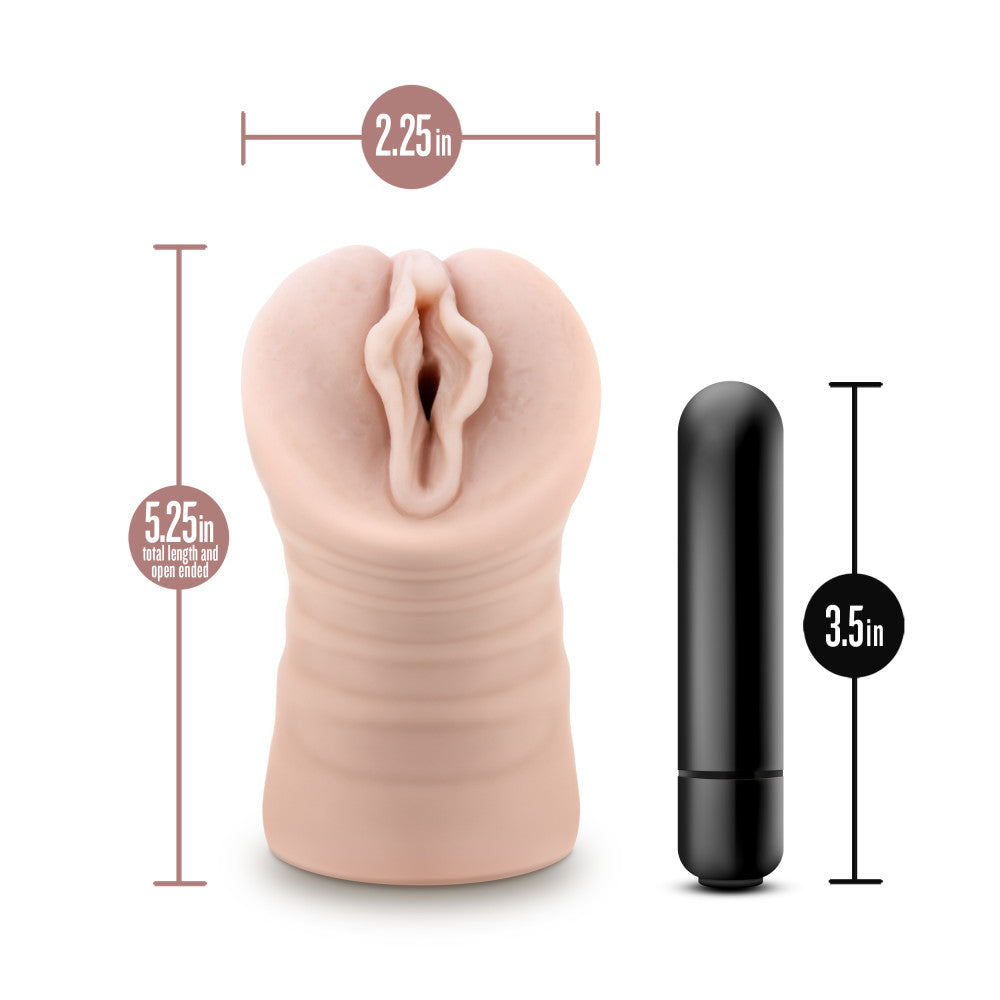 EnLust - Destini - Flesh Vibrating Vagina Stroker Blush Novelties