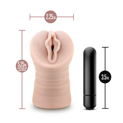 EnLust - Destini - Flesh Vibrating Vagina Stroker Blush Novelties