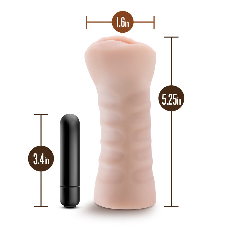 M for Men Ashley - Flesh Vibrating Vagina Stroker Blush