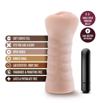 M for Men Ashley - Flesh Vibrating Vagina Stroker Blush