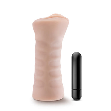 M for Men - Rain - Flesh Vibrating Vagina Stroker Blush