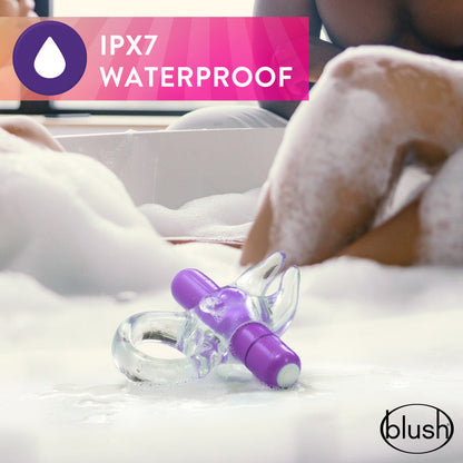 Play With Me Bull Vibrating C-Ring - Clear/Purple Vibrating Cock Ring Blush Novelties