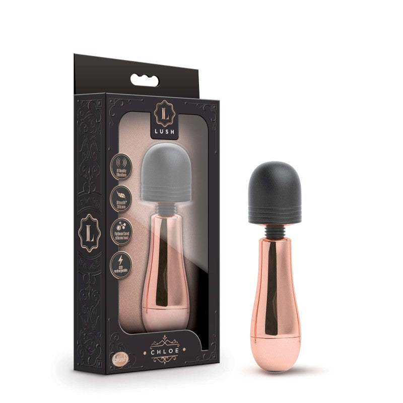 Lush Chloe - Rose Gold USB Rechargeable Mini Massager Wand Blush Novelties