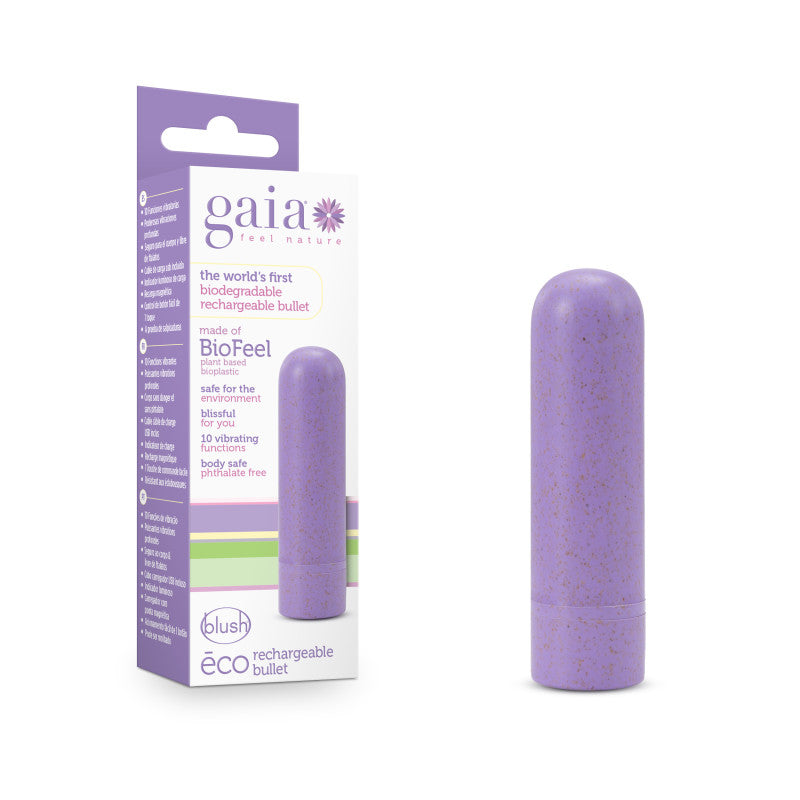 Gaia Eco Rechargeable Bullet - Lilac Purple USB Rechargeable Bullet Blush Novelties