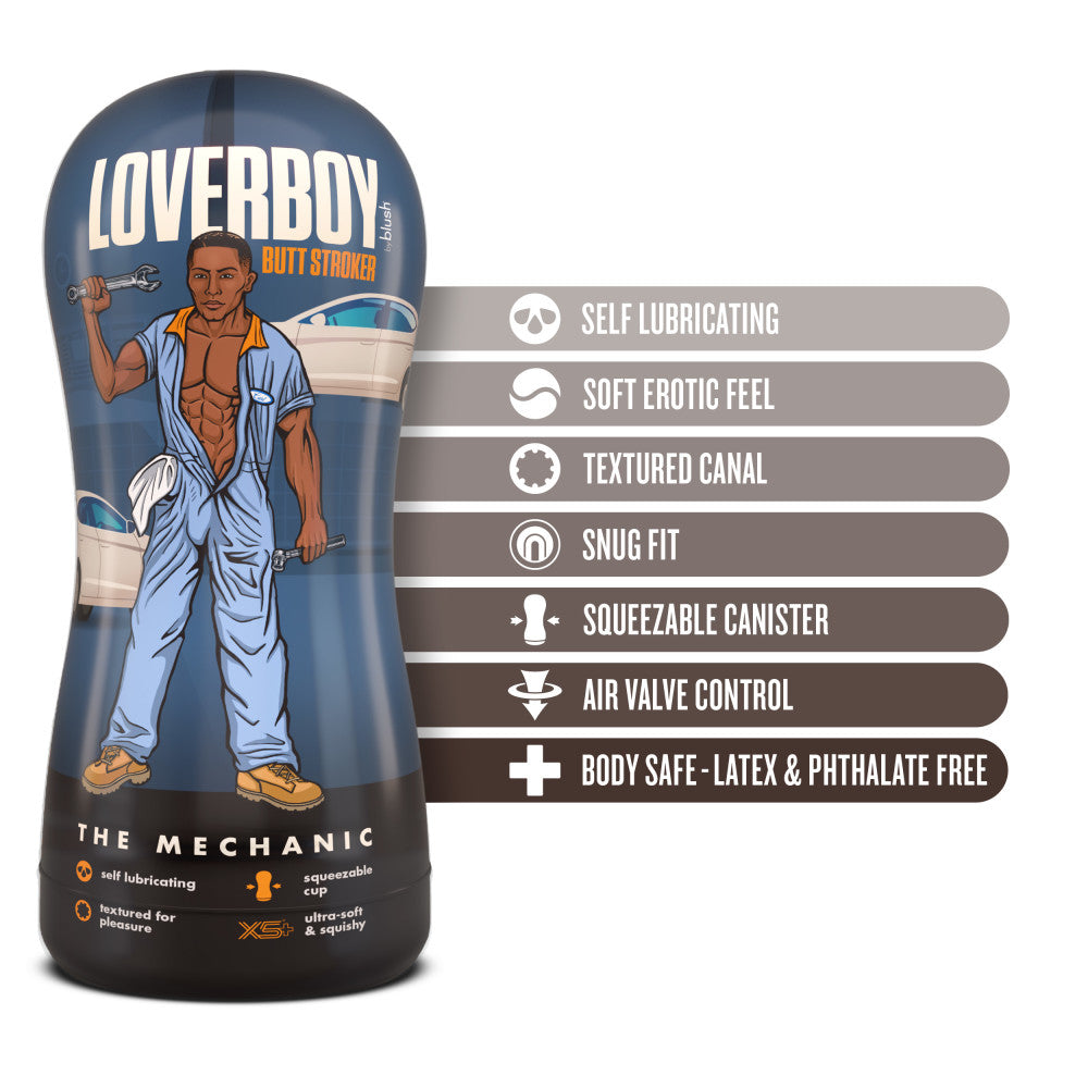 Loverboy The Mechanic - Brown Male Ass Stroker Blush Novelties