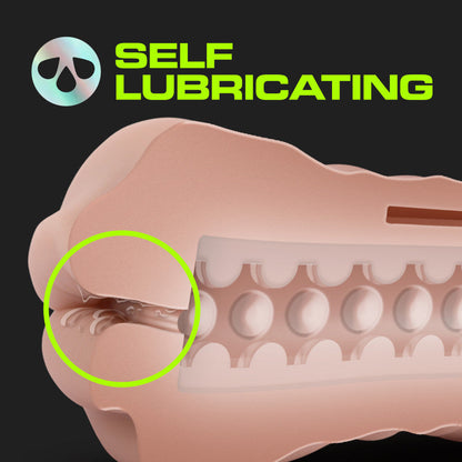 M For Men 3-Pack Self-Lubricating Vibrating Strokers - Flesh Vibrating Strokers - 3 Pack Blush Novelties