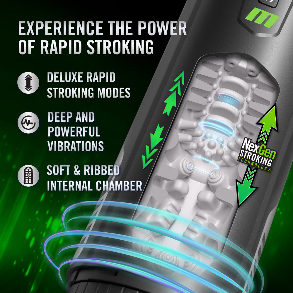 M For Men - Master Blaster - USB Rechargeable Vibrating & Sucking Auto Stroker Blush Novelties