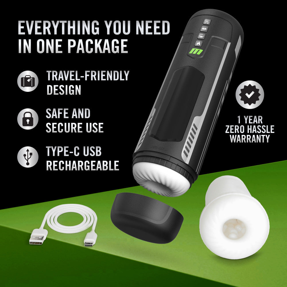 M For Men - Master Blaster - USB Rechargeable Vibrating & Sucking Auto Stroker Blush Novelties