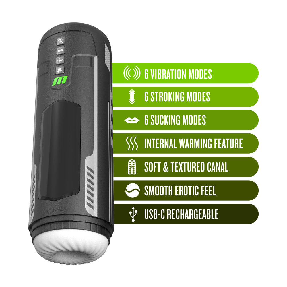 M For Men - Master Blaster - USB Rechargeable Vibrating & Sucking Auto Stroker Blush Novelties