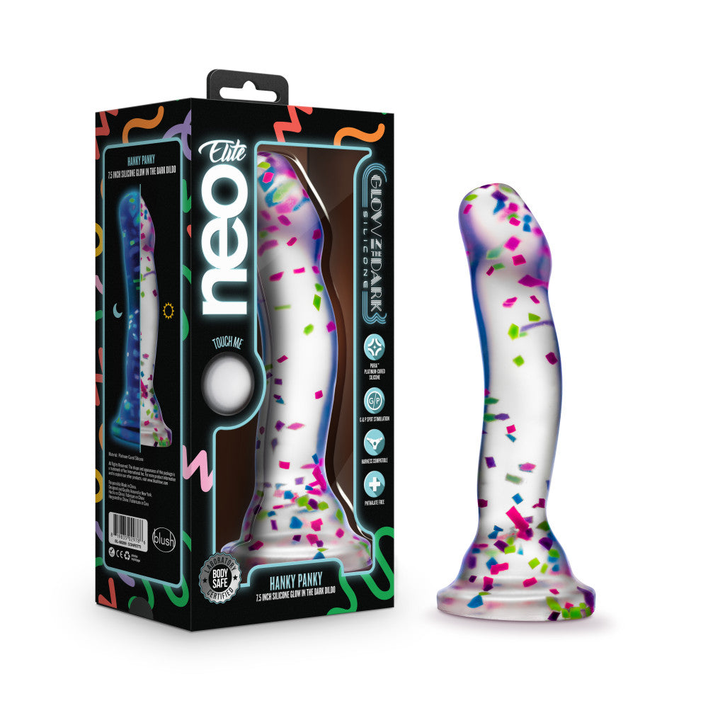 Neo Elite Glow Hanky Panky - Glow In Dark Clear 19 cm Dong Blush Novelties