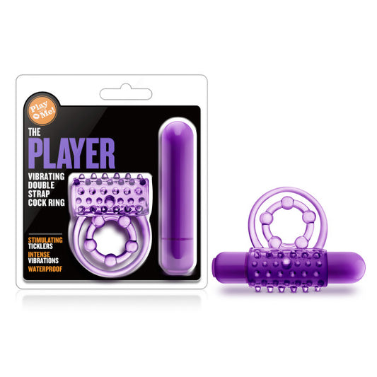 Play With Me - The Player - Purple Vibrating Cock & Ball Rings Purple - Club X