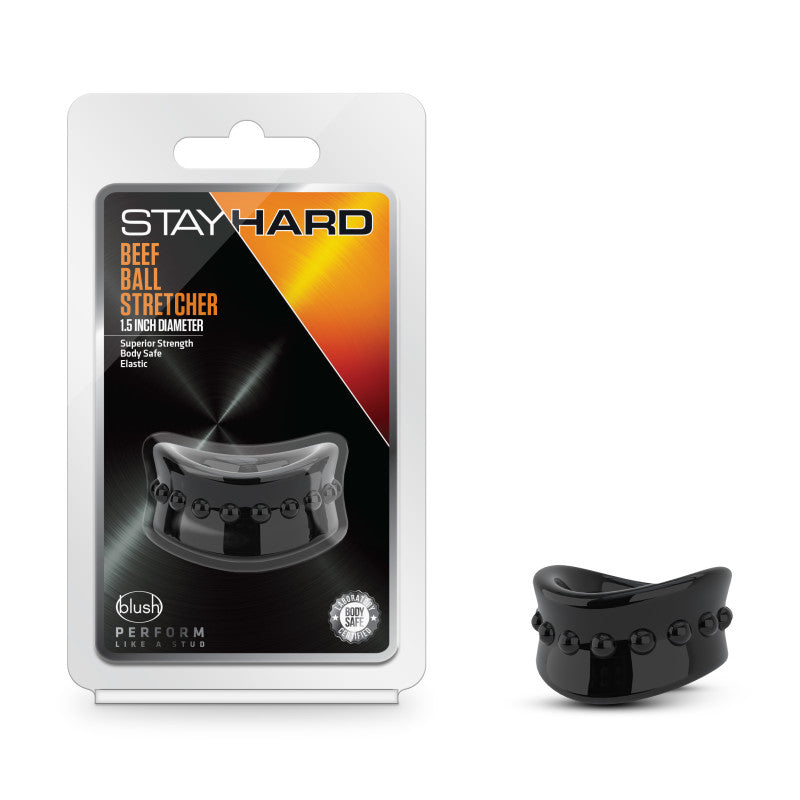 Stay Hard Beef Ball Stretcher - Black 3.8 cm Ball Stretcher Ring Blush Novelties