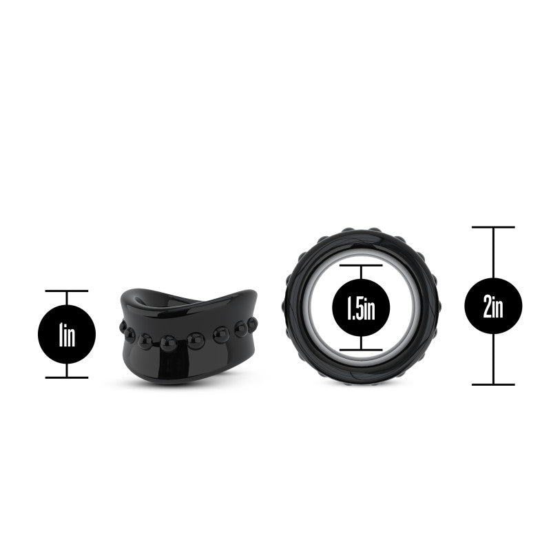 Stay Hard Beef Ball Stretcher - Black 3.8 cm Ball Stretcher Ring Blush Novelties