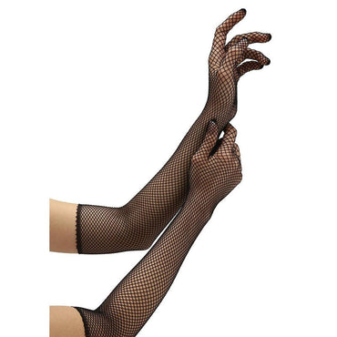 Baci White Label Fishnet Opera Glove - Black Gloves Xgen Products