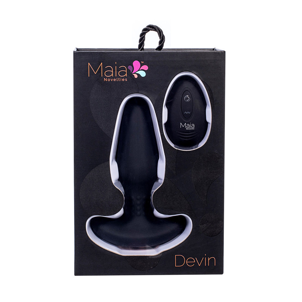 Maia DEVIN - Black USB Rechargeable Vibrating Butt Plug Maia Toys