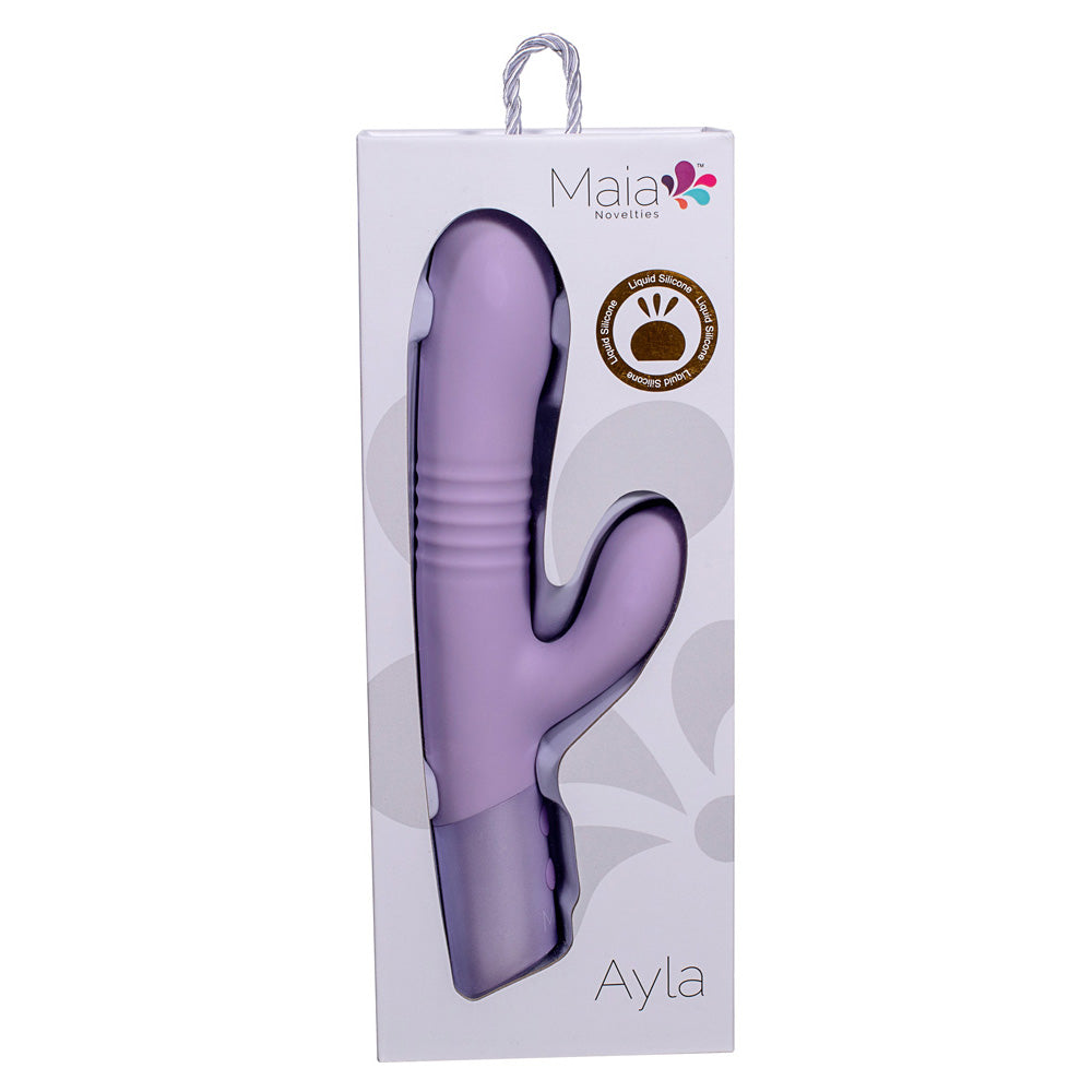 Maia AYLA - Lavender 24.4 cm USB Rechargeable Thrusting Rabbit Vibrator Maia Toys