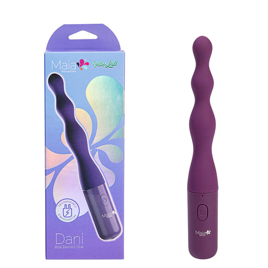 Maia DANI - Purple 17.8 cm USB Rechargeable Beaded Vibrator Maia Toys