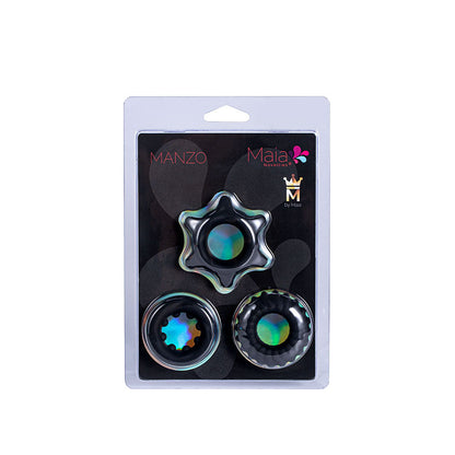 Maia MANZO - Black Silicone Cock Rings - Set of 3 Maia Toys