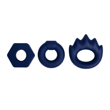 Maia LONZO - Blue Silicone Cock Rings - Set of 3 Maia Toys