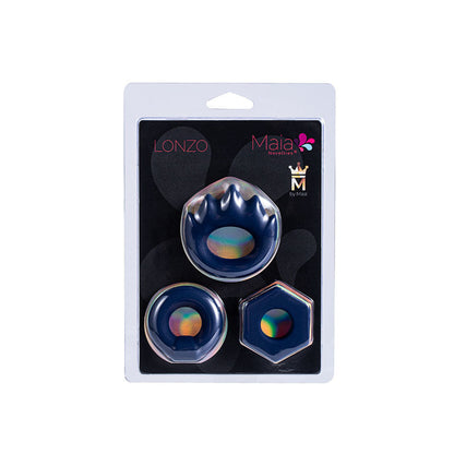 Maia LONZO - Blue Silicone Cock Rings - Set of 3 Maia Toys